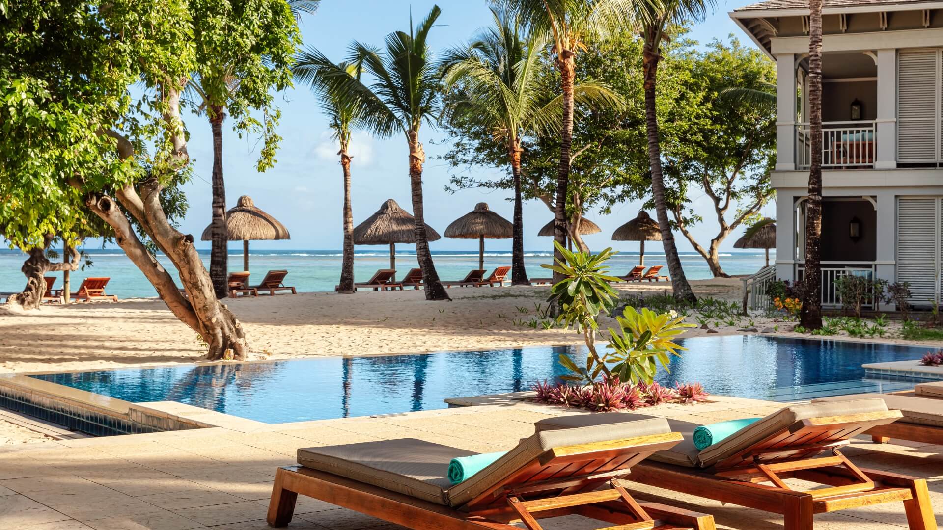 Pool and Beach at JW Mauritius Resort