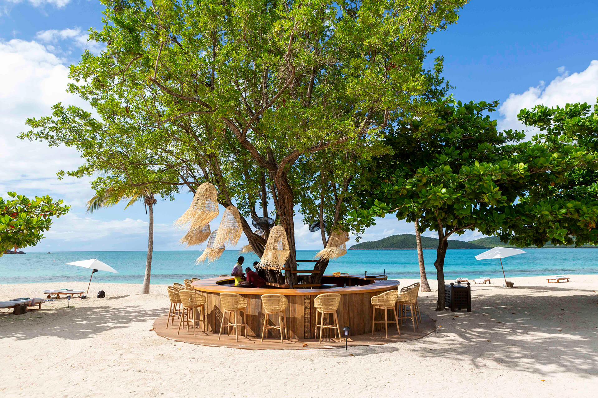 Beach bar at Hermitage Bay